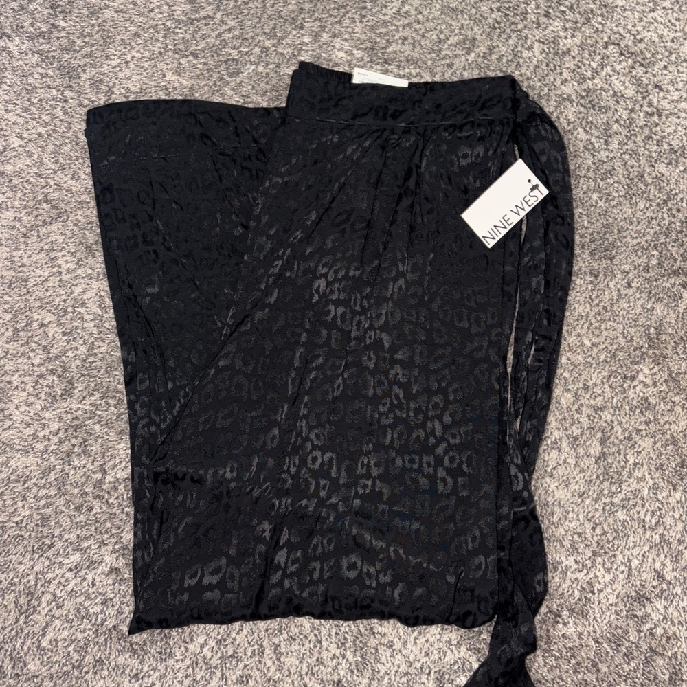 Nine West Black Leopard Print Pants